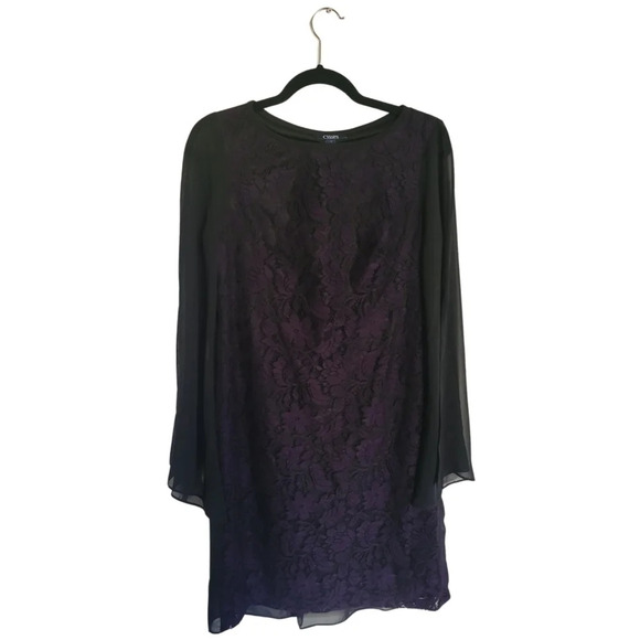 Chaps Georgette  Bell Sleeve A-Line Dress - Picture 3 of 8